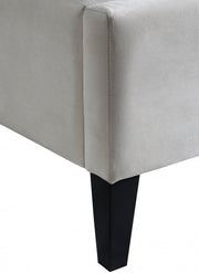 Fritz Velvet Twin Bed Cream - Gate FurnitureTwin Bed