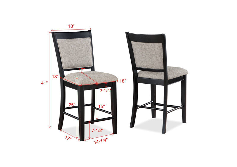 Fulton Charcoal/Light Gray Extendable Counter Height Dining Set - Gate FurnitureCounter Height Set