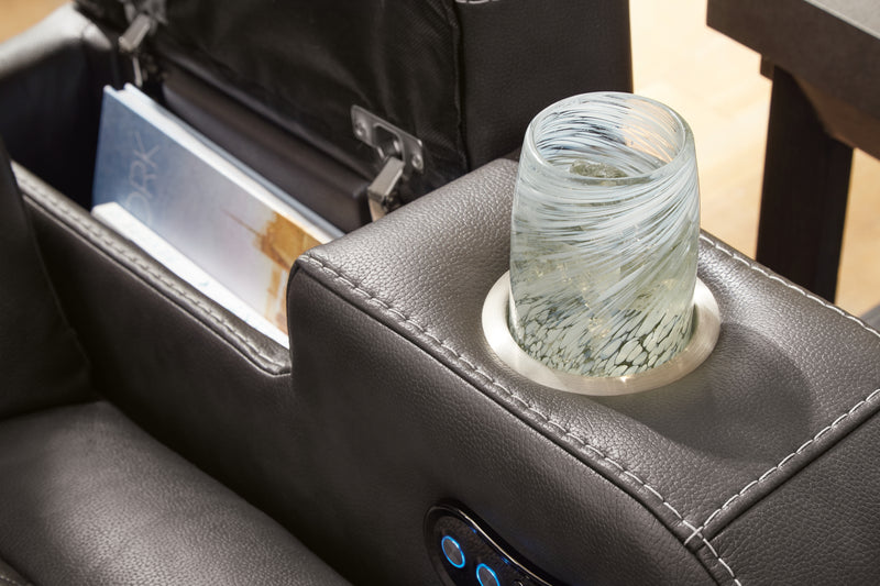 Fyne-Dyme Shadow Power Reclining Loveseat with Console - 3660218