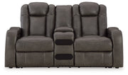 Fyne-Dyme Shadow Power Reclining Loveseat with Console - 3660218