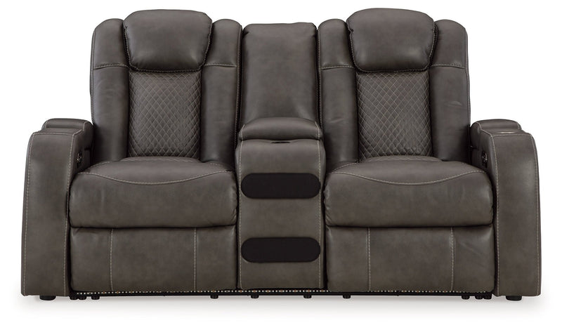 Fyne-Dyme Shadow Power Reclining Loveseat with Console - 3660218
