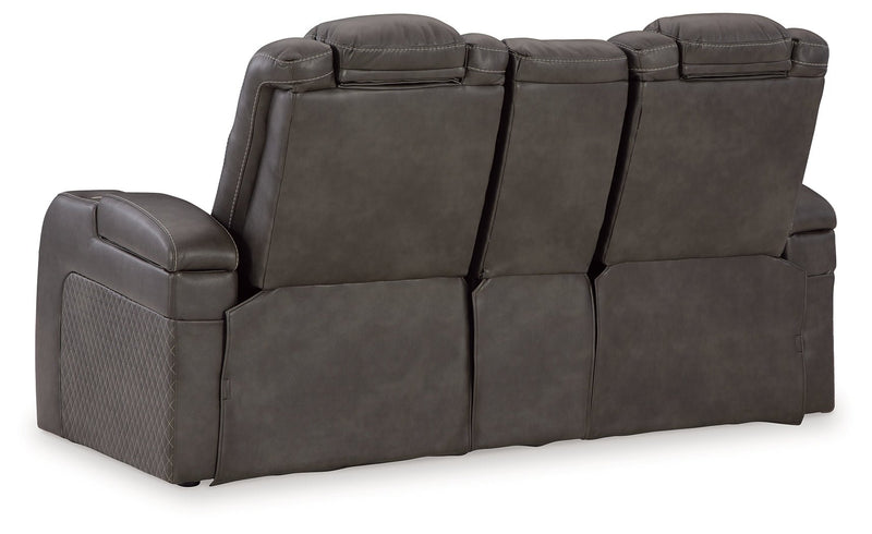 Fyne-Dyme Shadow Power Reclining Loveseat with Console - 3660218