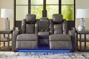Fyne-Dyme Shadow Power Reclining Loveseat with Console - 3660218