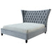 Gabriella Velvet Gray Queen Upholstered Platform Bed - Gate Furniture