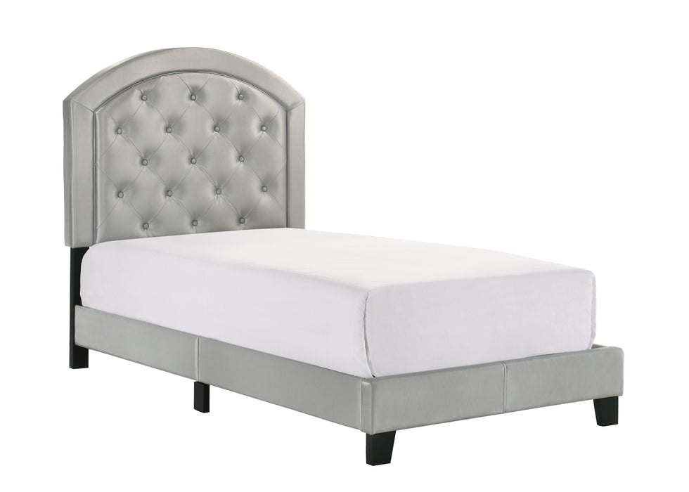 Gaby Silver Twin Platform Bed - 5269PUSL-T - Gate Furniture