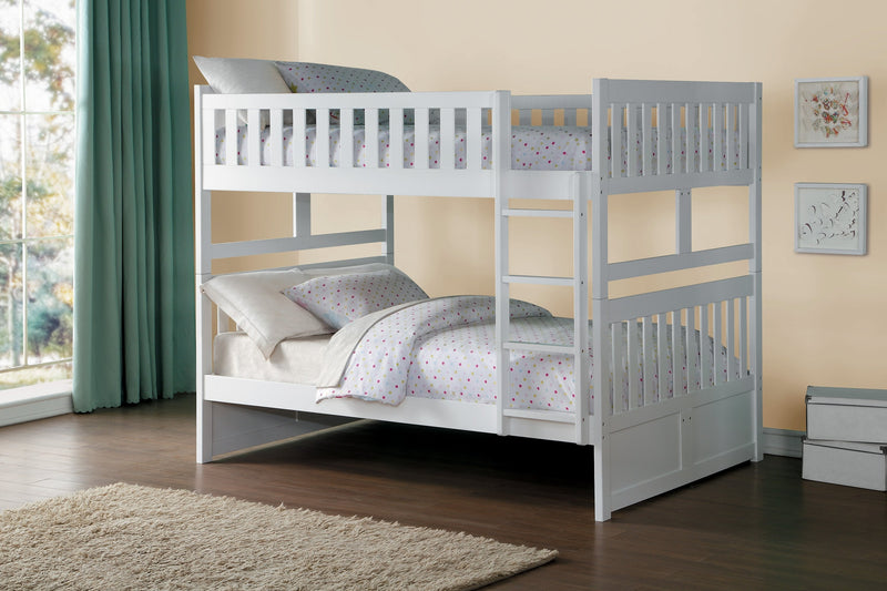 Galen White Full/Full Bunk Bed | B2053 - Gate FurnitureBunk Bed