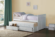 Galen White Twin/Twin Trundle Captain Bed | B2053 - Gate FurnitureYouth Bedroom Set
