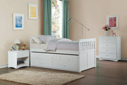 Galen White Twin/Twin Trundle Captain Bed | B2053 - Gate FurnitureYouth Bedroom Set