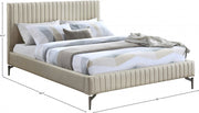Gallo Vegan Leather Full Bed Beige - GalloBeige-F