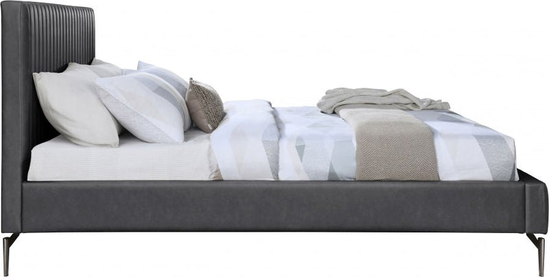 Gallo Vegan Leather Full Bed Grey - GalloGrey-F