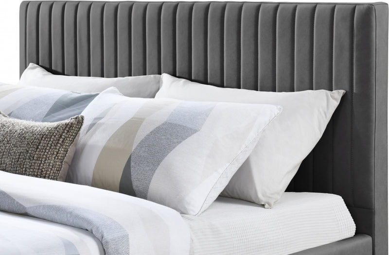 Gallo Vegan Leather Full Bed Grey - GalloGrey-F