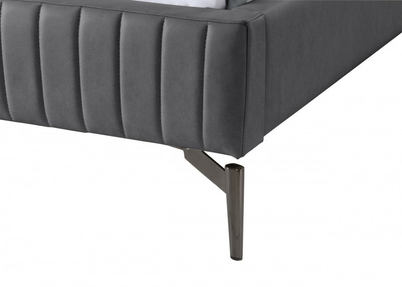 Gallo Vegan Leather Full Bed Grey - GalloGrey-F