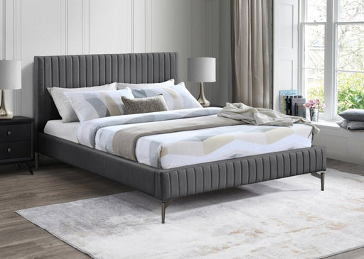 Gallo Vegan Leather King Bed Grey - Gate FurnitureKing Bed