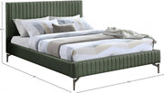 Gallo Vegan Leather Queen Bed Green - Gate FurnitureQueen Bed