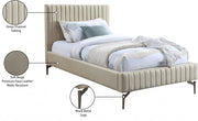 Gallo Vegan Leather Twin Bed Beige - Gate FurnitureTwin Bed