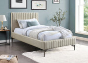 Gallo Vegan Leather Twin Bed Beige - Gate FurnitureTwin Bed