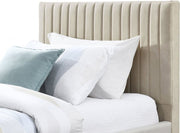 Gallo Vegan Leather Twin Bed Beige - Gate FurnitureTwin Bed