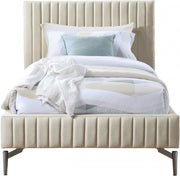 Gallo Vegan Leather Twin Bed Beige - Gate FurnitureTwin Bed