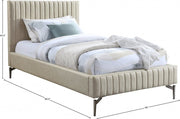Gallo Vegan Leather Twin Bed Beige - Gate FurnitureTwin Bed