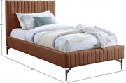 Gallo Vegan Leather Twin Bed Cognac - Gate FurnitureTwin Bed