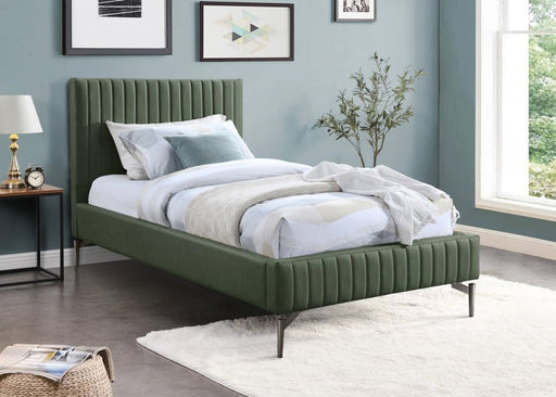 Gallo Vegan Leather Twin Bed Green - Gate FurnitureTwin Bed