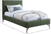 Gallo Vegan Leather Twin Bed Green - Gate FurnitureTwin Bed