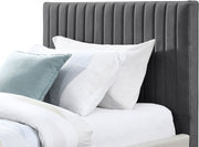 Gallo Vegan Leather Twin Bed Grey - Gate FurnitureTwin Bed