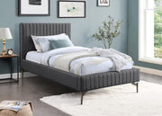 Gallo Vegan Leather Twin Bed Grey - Gate FurnitureTwin Bed