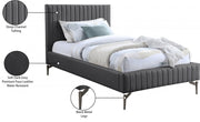 Gallo Vegan Leather Twin Bed Grey - Gate FurnitureTwin Bed
