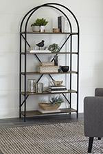 Galtbury Brown/Black Bookcase - A4000325 - Gate Furniture