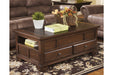 Gately Medium Brown Coffee Table with Lift Top - T845-9 - Gate Furniture