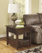 Gately Medium Brown End Table with Storage & Power Outlets - T845-3 - Gate Furniture