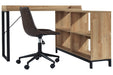 Gerdanet Light Brown/Black Home Office L-Desk - H320-24 - Gate Furniture