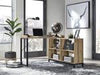 Gerdanet Light Brown/Black Home Office L-Desk - H320-24 - Gate Furniture