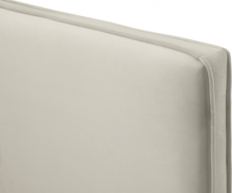 Geri Velvet Full Bed Cream - GeriCream-F