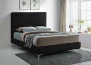 Geri Velvet King Bed Black - Gate FurnitureKing Bed