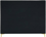 Geri Velvet King Bed Grey - Gate FurnitureKing Bed