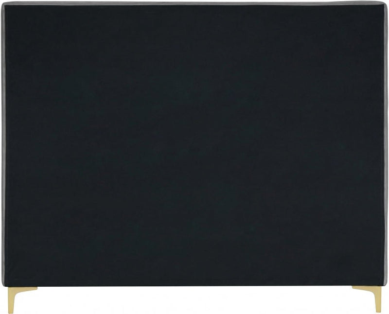 Geri Velvet King Bed Grey - Gate FurnitureKing Bed