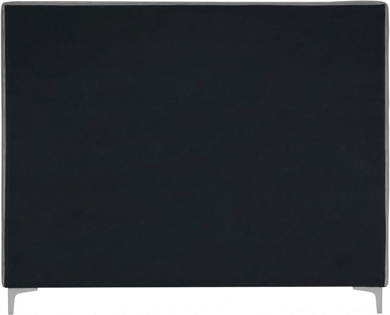 Geri Velvet King Bed Grey - Gate FurnitureKing Bed