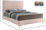 Geri Velvet King Bed Pink - Gate FurnitureKing Bed