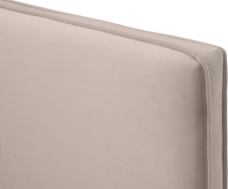 Geri Velvet King Bed Pink - Gate FurnitureKing Bed