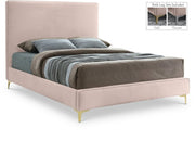 Geri Velvet King Bed Pink - Gate FurnitureKing Bed