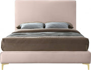 Geri Velvet King Bed Pink - Gate FurnitureKing Bed