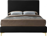 Geri Velvet Queen Bed Black - Gate FurnitureQueen Bed