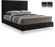 Geri Velvet Queen Bed Black - Gate FurnitureQueen Bed
