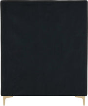 Geri Velvet Twin Bed Black - Gate FurnitureTwin Bed