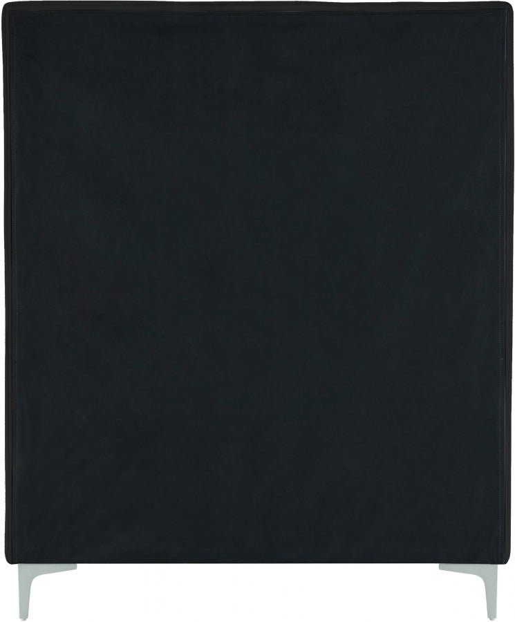 Geri Velvet Twin Bed Black - Gate FurnitureTwin Bed