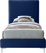 Geri Velvet Twin Bed Blue - Gate FurnitureTwin Bed