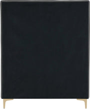 Geri Velvet Twin Bed Grey - Gate FurnitureTwin Bed