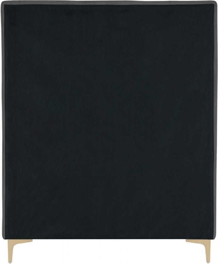 Geri Velvet Twin Bed Grey - Gate FurnitureTwin Bed